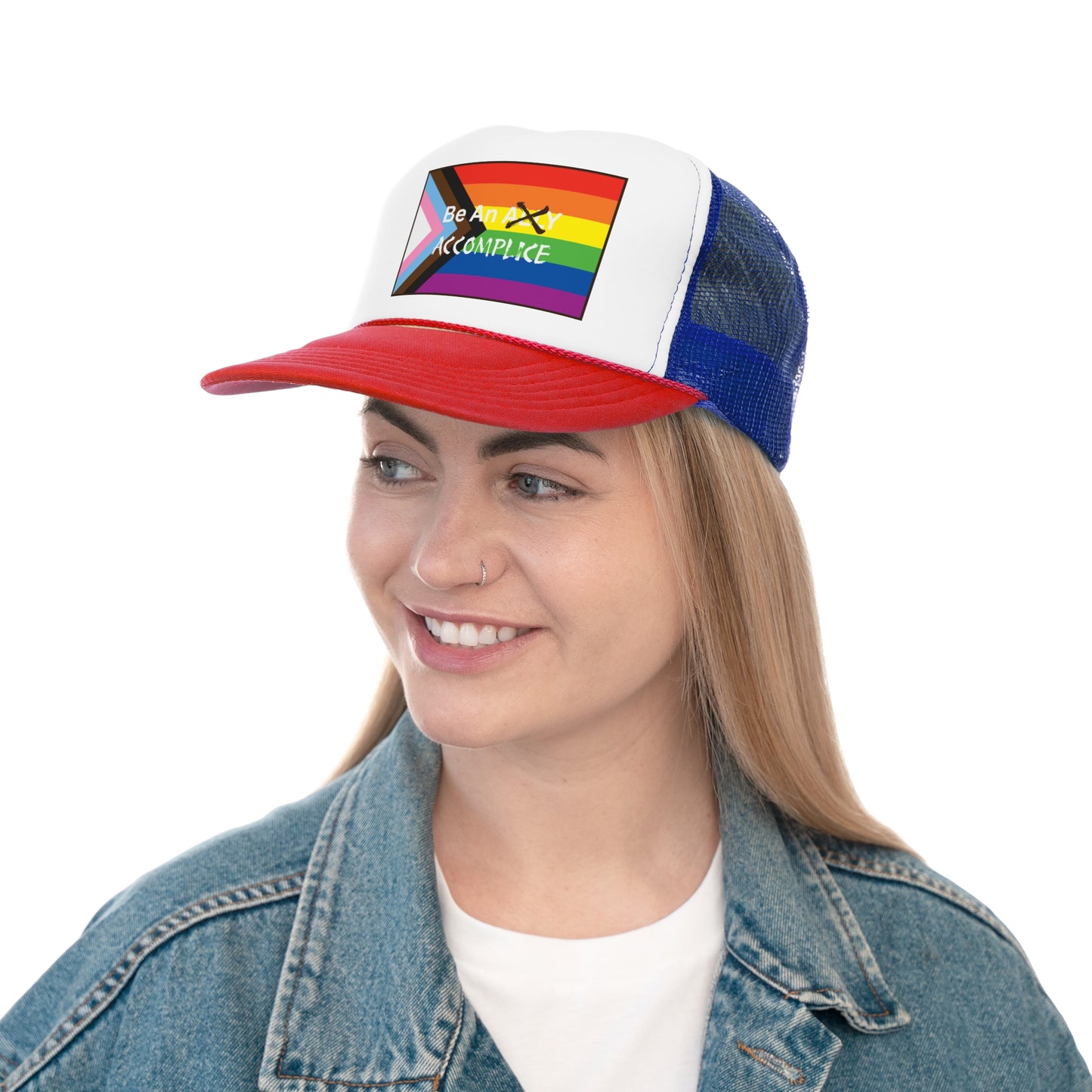LGBTQ PRIDE Be An Accomplice Trucker Cap - Be An Ally Accomplice