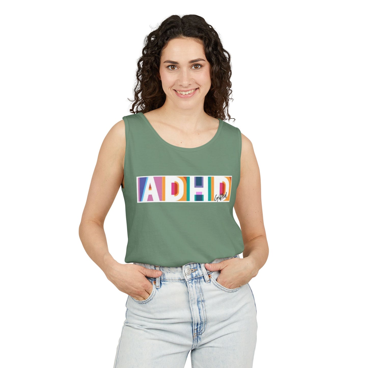 ADHD Gifted - Unisex Garment-Dyed Tank Top