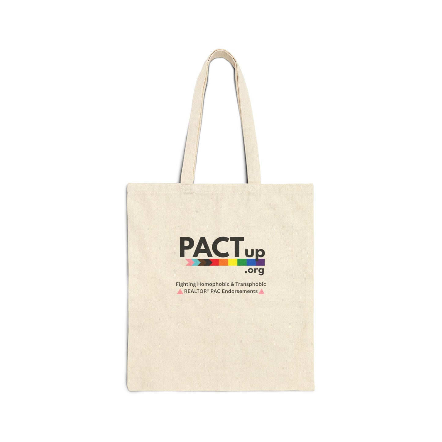 PACT Up - Cotton Canvas Tote Bag - Eco-Friendly Rainbow Pride Design