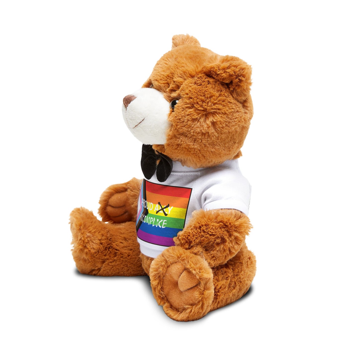 LGBTQ Proud Accomplice Pride Teddy Bear Plush, Cute Gift for LGBTQ+ Celebrations, Cuddle Companion, Pride Month Decor, Adorable LGBTQ+ Stuffed Toy