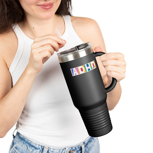 ADHD Gifted  - 40oz Insulated Travel Mug - Perfect for ADHD Pride and Everyday Use