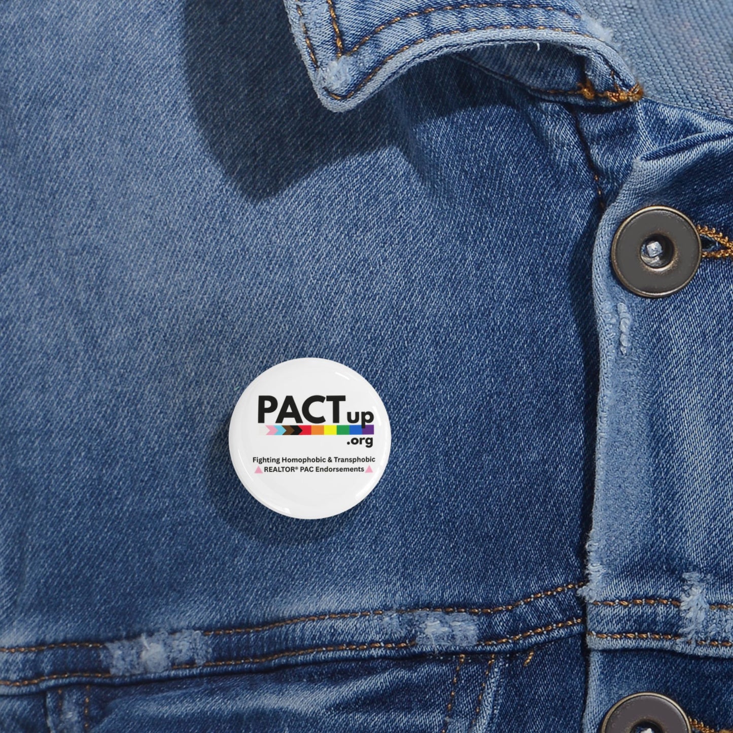 PACT Up - 10 Round Pins - Advocating LGBTQ+ Rights, Fundraiser Buttons, Pride Accessories, Colorful Support Badges, Awareness Campaign Gifts