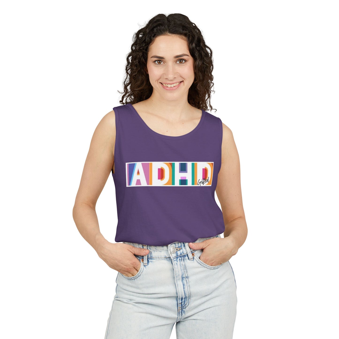 ADHD Gifted - Unisex Garment-Dyed Tank Top