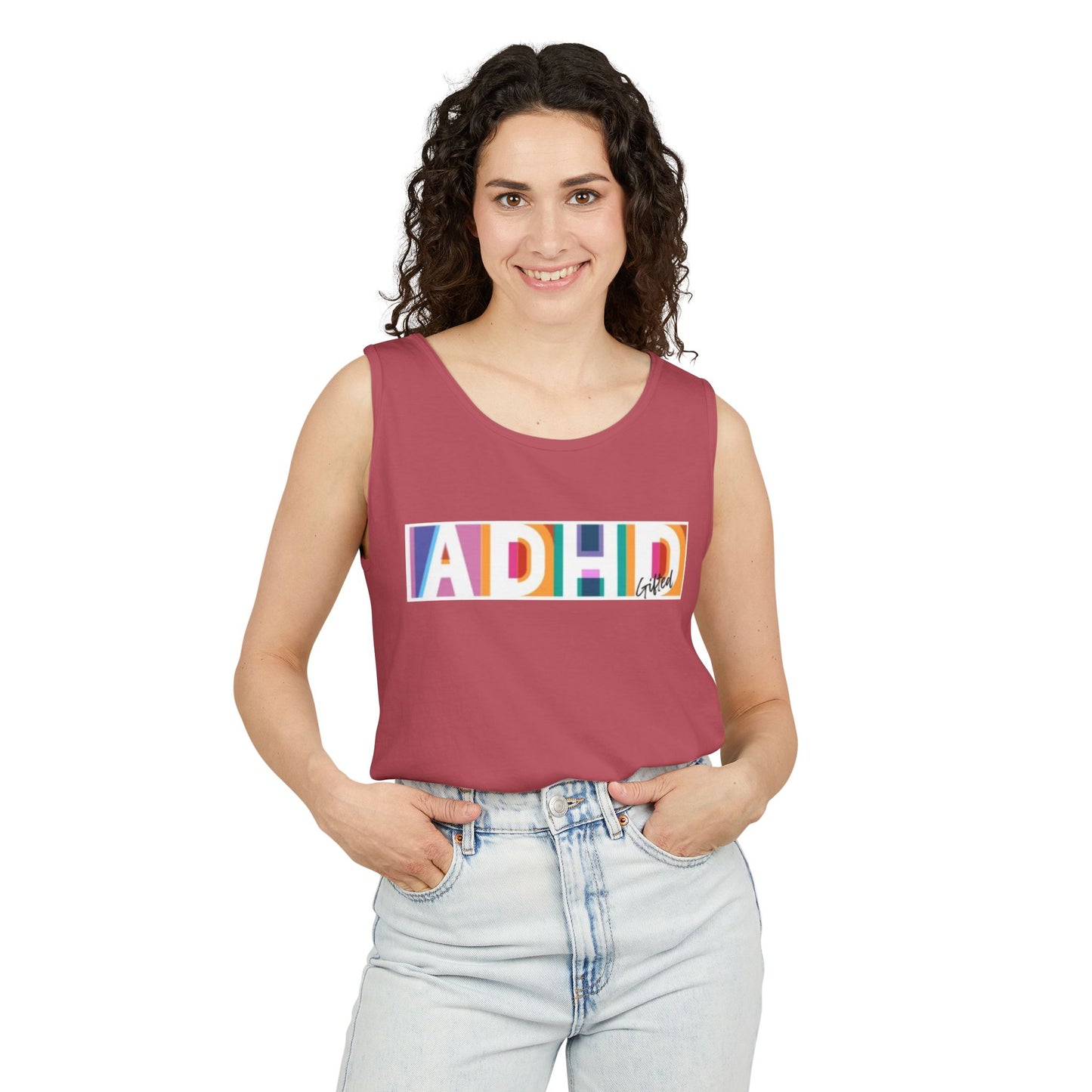ADHD Gifted - Unisex Garment-Dyed Tank Top