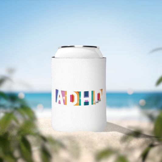 ADHD Gifted Can Cooler Sleeve | LGBTQ+ Pride Drink Holder, Summer Party Accessory, Rally Gear, Fundraiser Favor, Gift for Allies