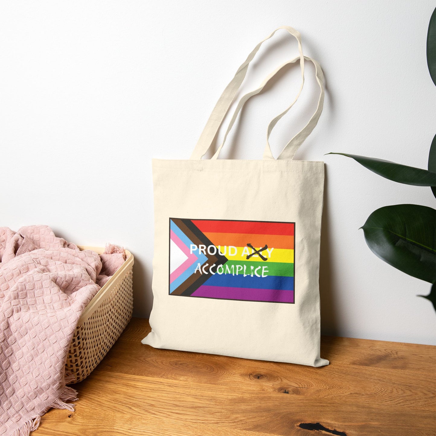 LGBTQ Pride - Proud Accomplice Cotton Canvas Tote Bag | Eco-Friendly Pride Accessory