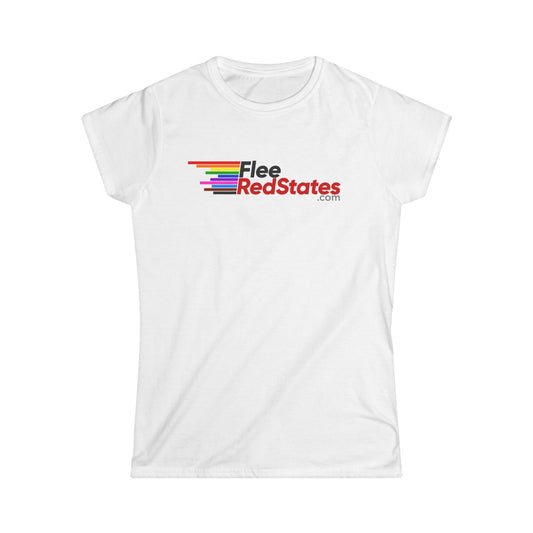 Flee Red States - LGBTQ PRIDE - Women's Softstyle Tee
