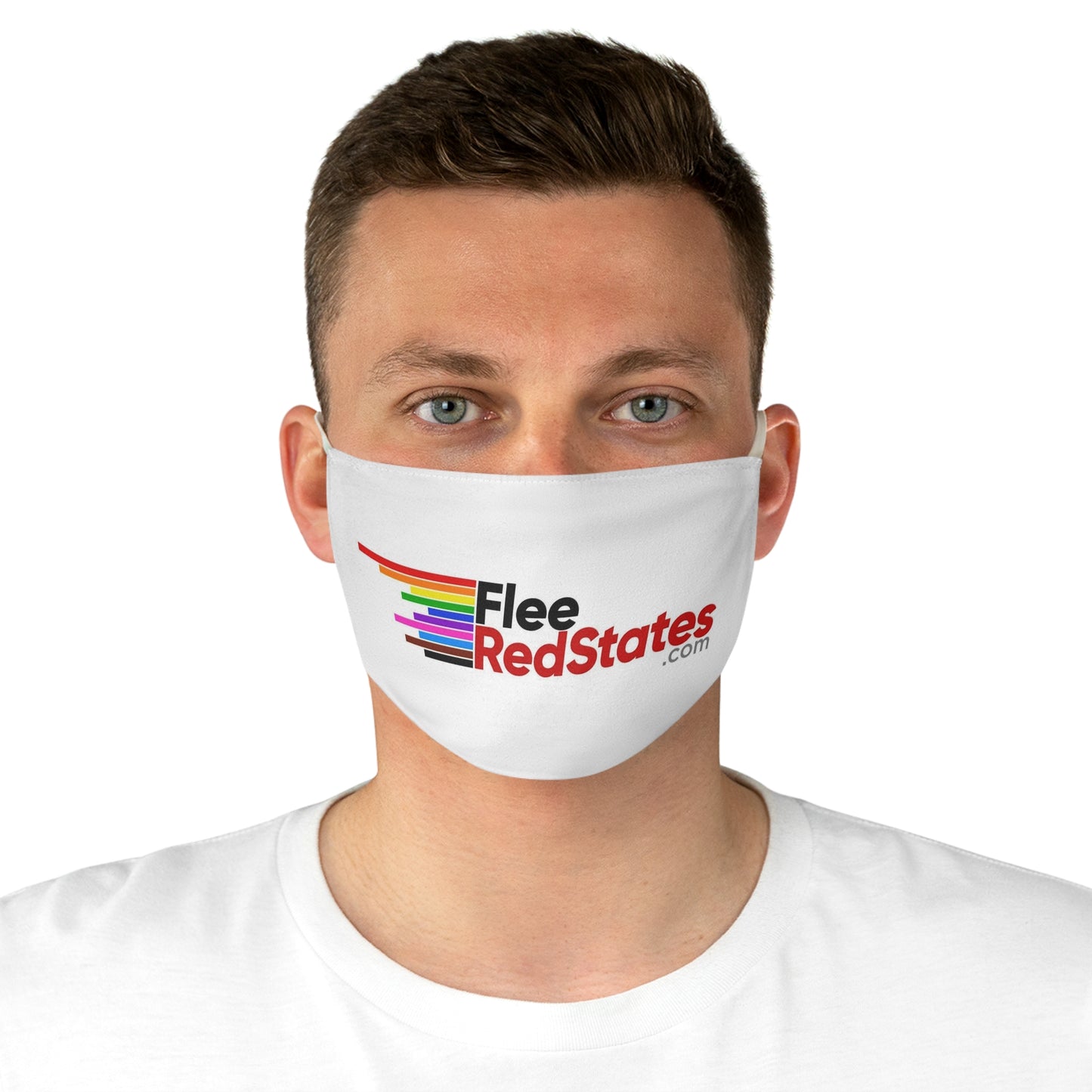Flee Red States -  LGBTQ- Pride Fabric Face Mask