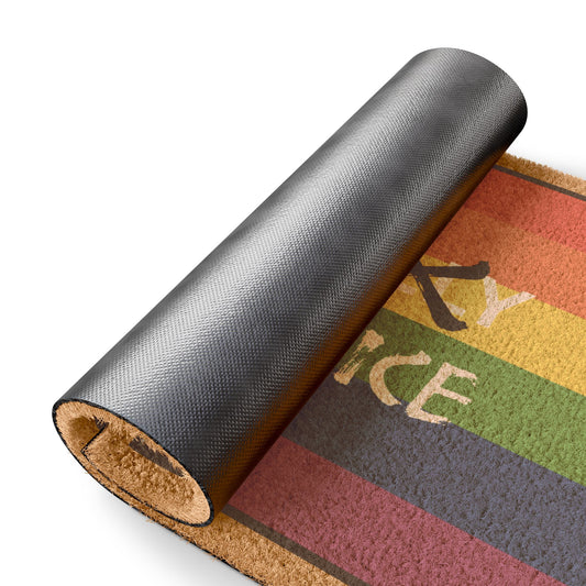 LGBTQ Pride - Be An Accomplice - Pride Flag Doormat - 'Be An Ally, Accomplice' Welcome Mat