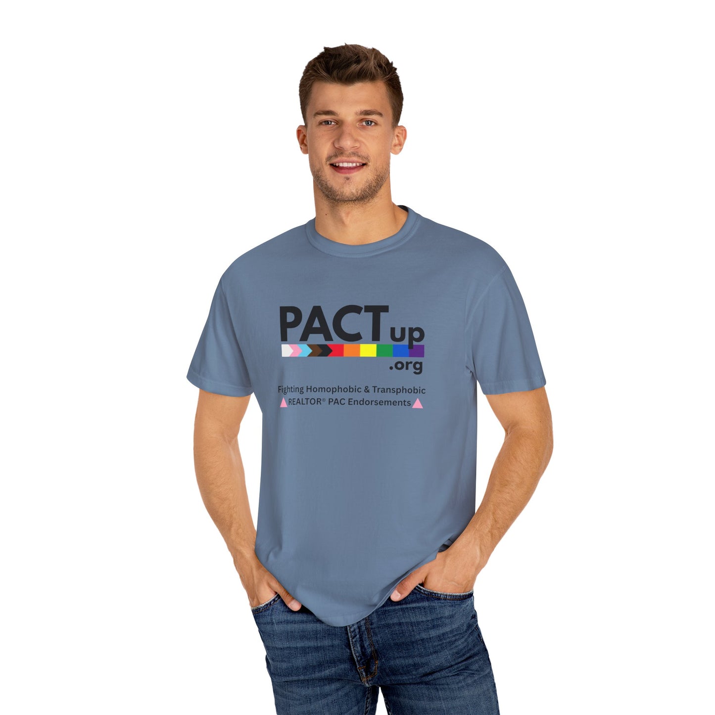 PACT UP - Pride T-Shirt - Unisex Garment-Dyed Tee for LGBTQ+ Advocacy