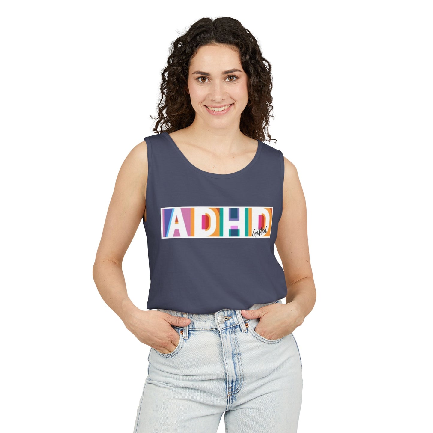 ADHD Gifted - Unisex Garment-Dyed Tank Top