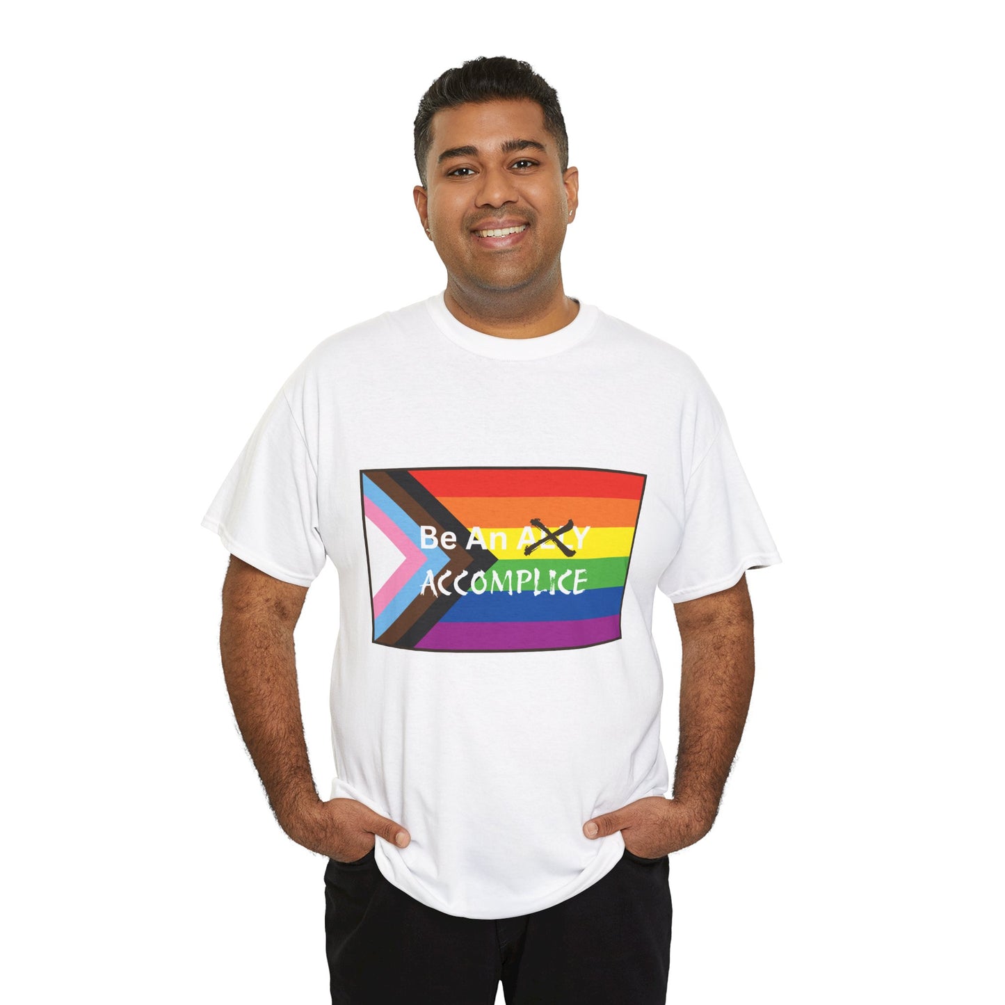 LGBTQ PRIDE Be An Accomplice Unisex Heavy Cotton Tee