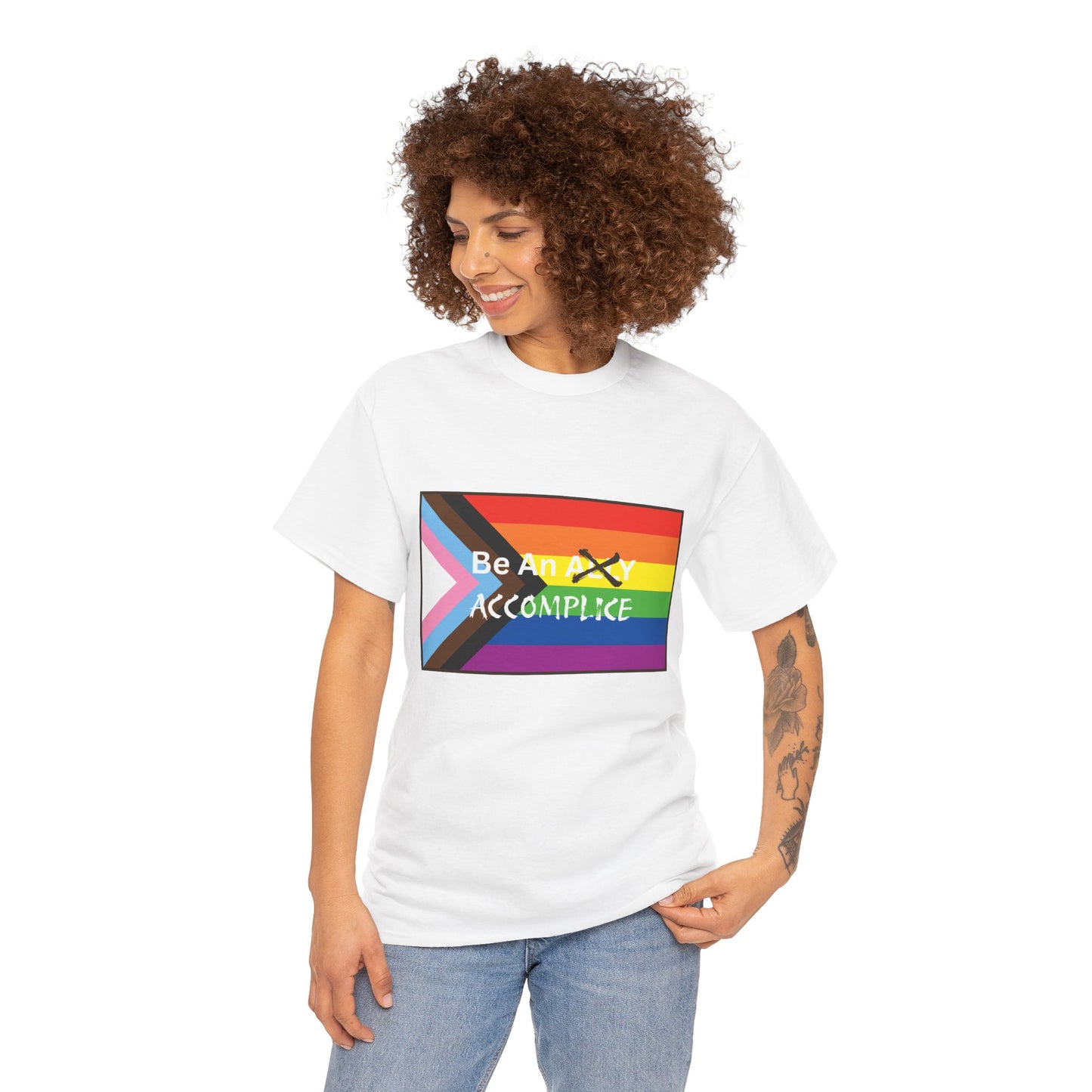 LGBTQ PRIDE Be An Accomplice Unisex Heavy Cotton Tee