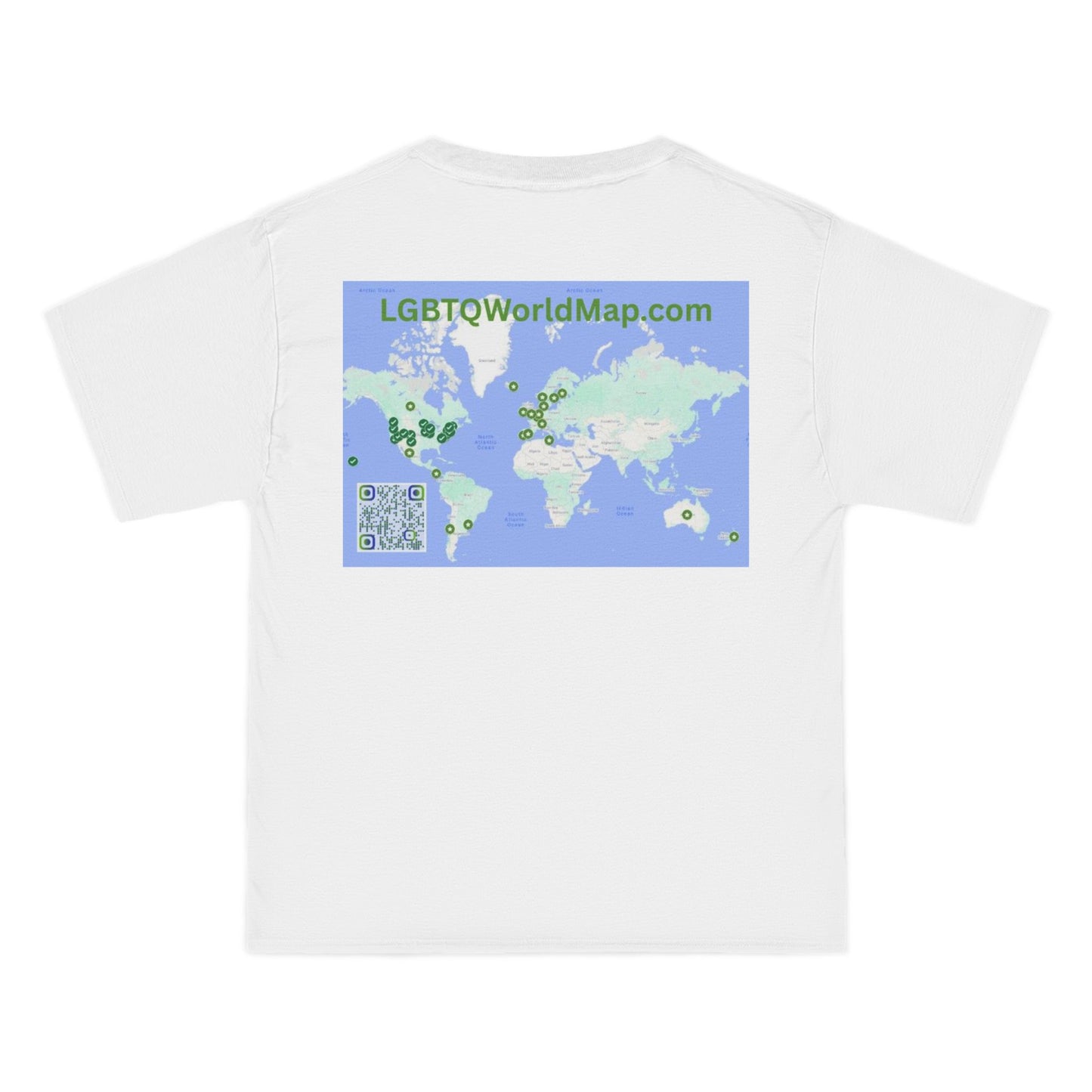 Flee Red States W- LGBTQ World Map on back -  S - 6XL -  LGBTQ+ Short-Sleeve T-Shirt, Pride Apparel, Equality Tee, Summer Fashion, Gift for Activists