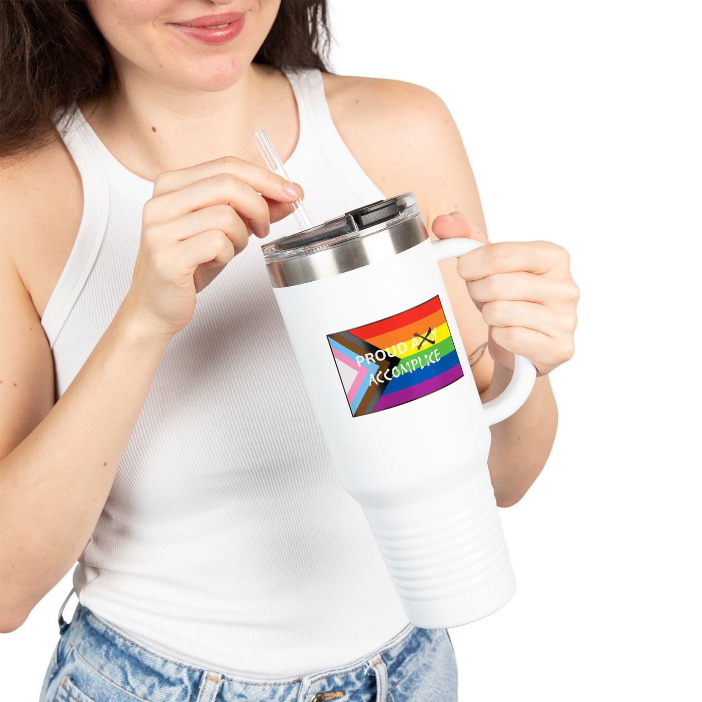 LGBTQ PRIDE PROUD Accomplice Insulated Travel Mug, 40oz