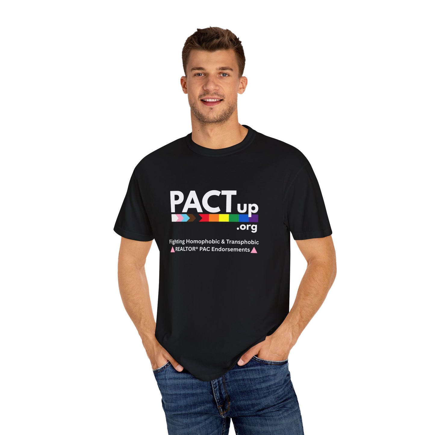 PACTup Unisex Garment-Dyed T-shirt - Support LGBTQ+ Rights, Comfortable Casual Wear, Pride Month Apparel, Gift for Activists, Everyday [...]