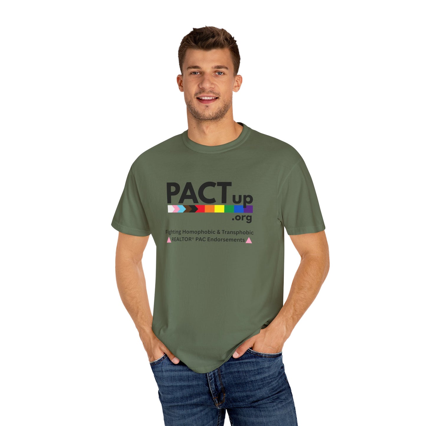 PACT UP - Pride T-Shirt - Unisex Garment-Dyed Tee for LGBTQ+ Advocacy