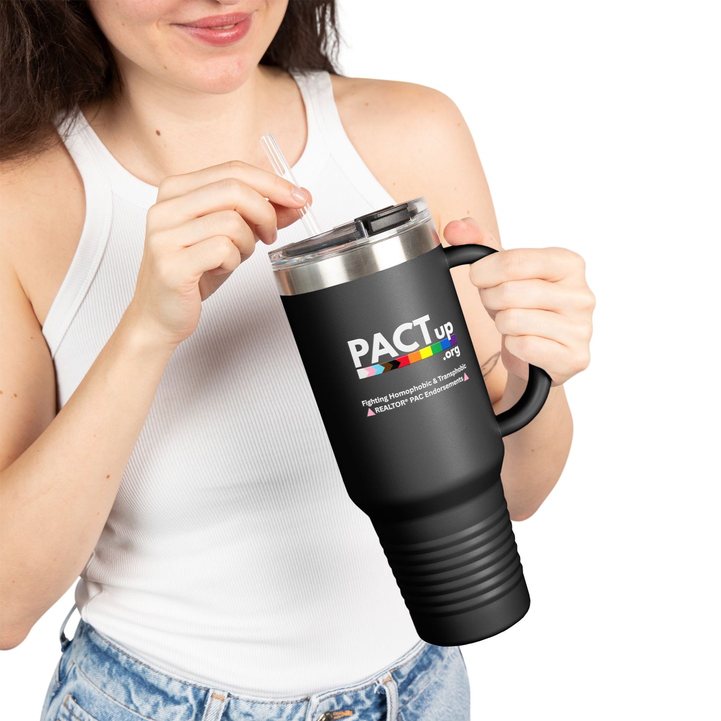 PACT Up -  LGBTQ PRIDE - 40oz Insulated Travel Mug - Perfect for Pride and Everyday Use