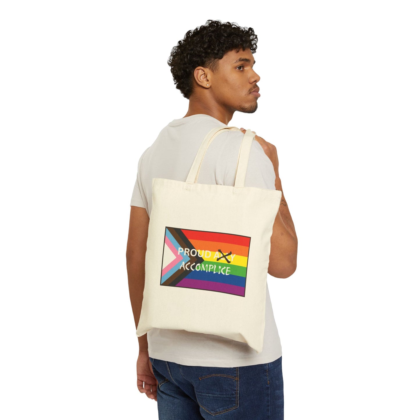 LGBTQ Pride - Proud Accomplice Cotton Canvas Tote Bag | Eco-Friendly Pride Accessory