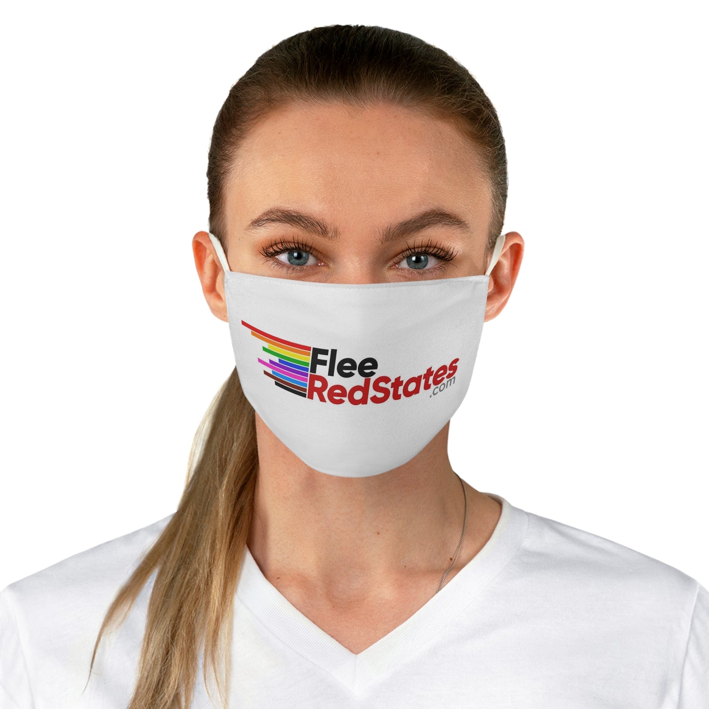 Flee Red States -  LGBTQ- Pride Fabric Face Mask