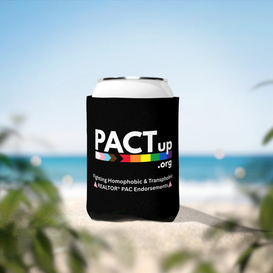 PACT UP - Pride Can Cooler Sleeve | LGBTQ+ Supporter, Eco-Friendly Beverage Holder, Party Accessory, Summer Celebrations, Gift for Allies