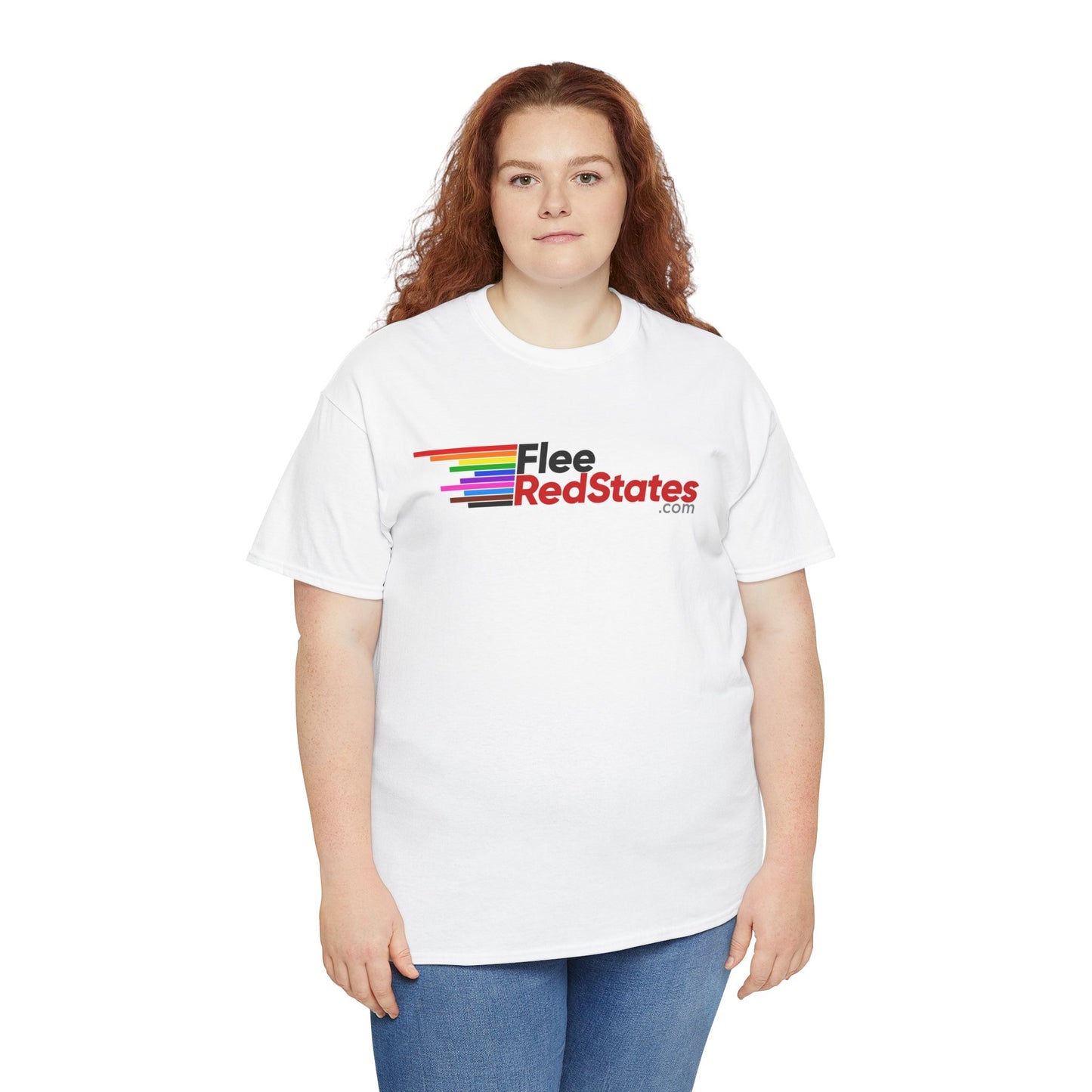 Flee Red States - LGBTQ PRIDE - Unisex Heavy Cotton Tee
