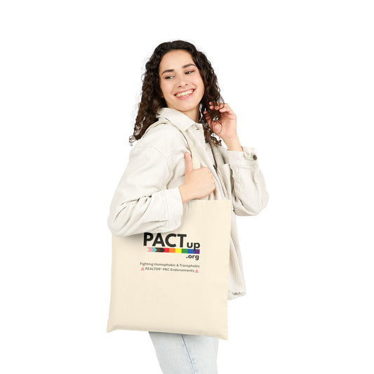 PACT Up - Cotton Canvas Tote Bag - Eco-Friendly Rainbow Pride Design