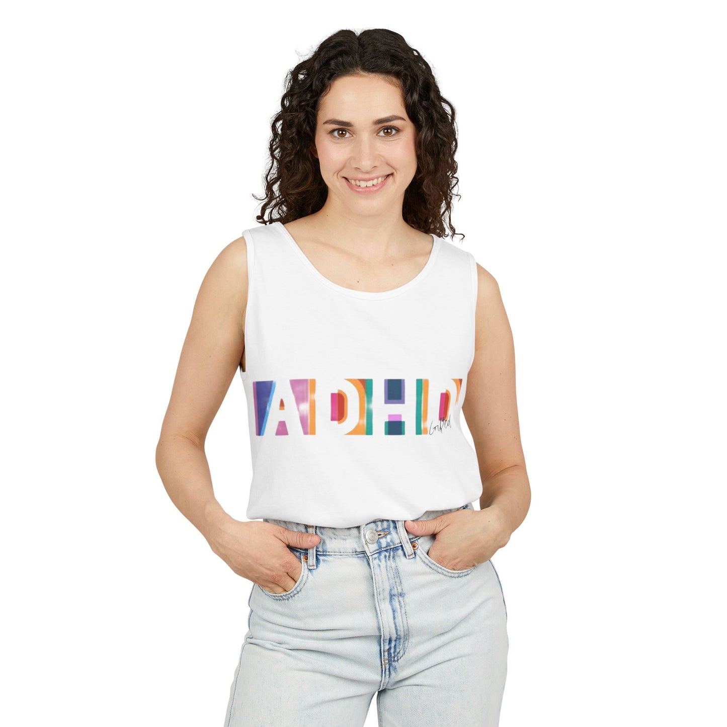 ADHD Gifted  - Unisex Garment-Dyed Tank Top