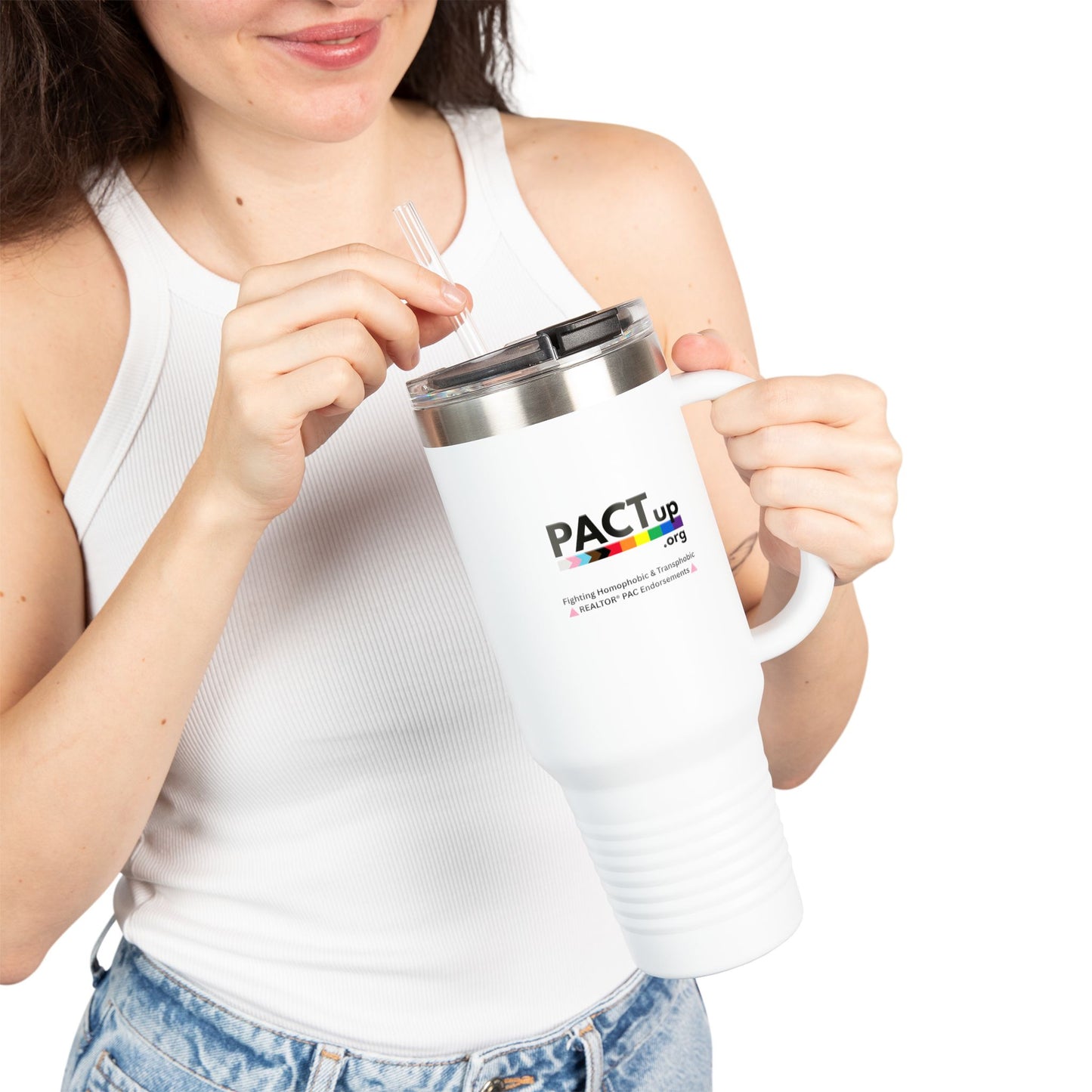 PACT Up -  LGBTQ PRIDE - 40oz Insulated Travel Mug - Perfect for Pride and Everyday Use