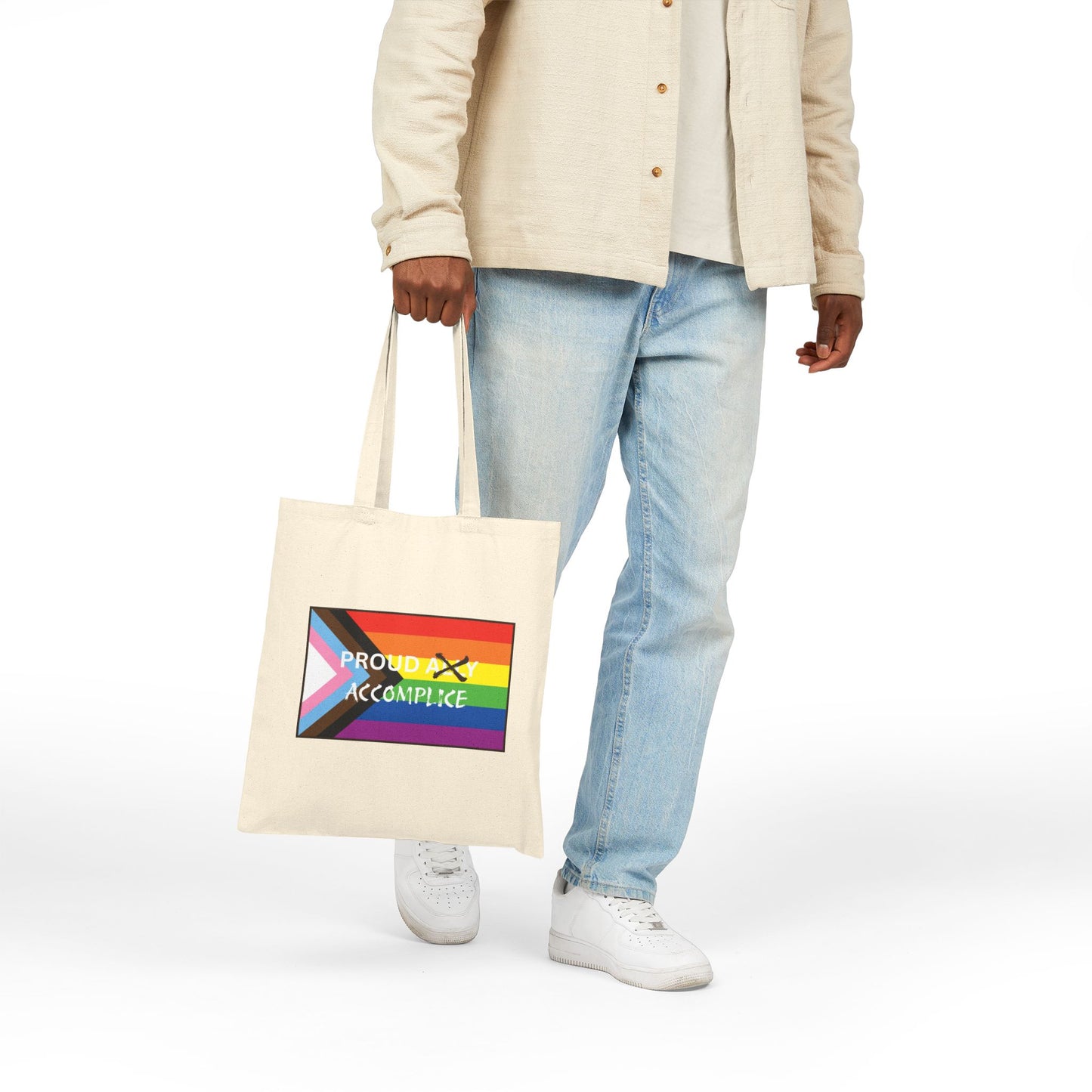 LGBTQ Pride - Proud Accomplice Cotton Canvas Tote Bag | Eco-Friendly Pride Accessory