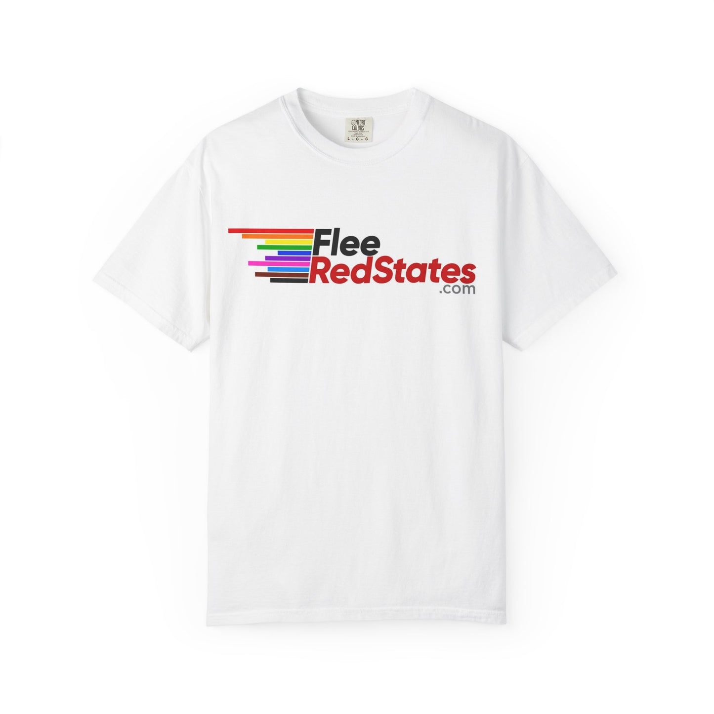 Flee Red States - Pride T-Shirt - Unisex Garment-Dyed Tee for LGBTQ+ Advocacy
