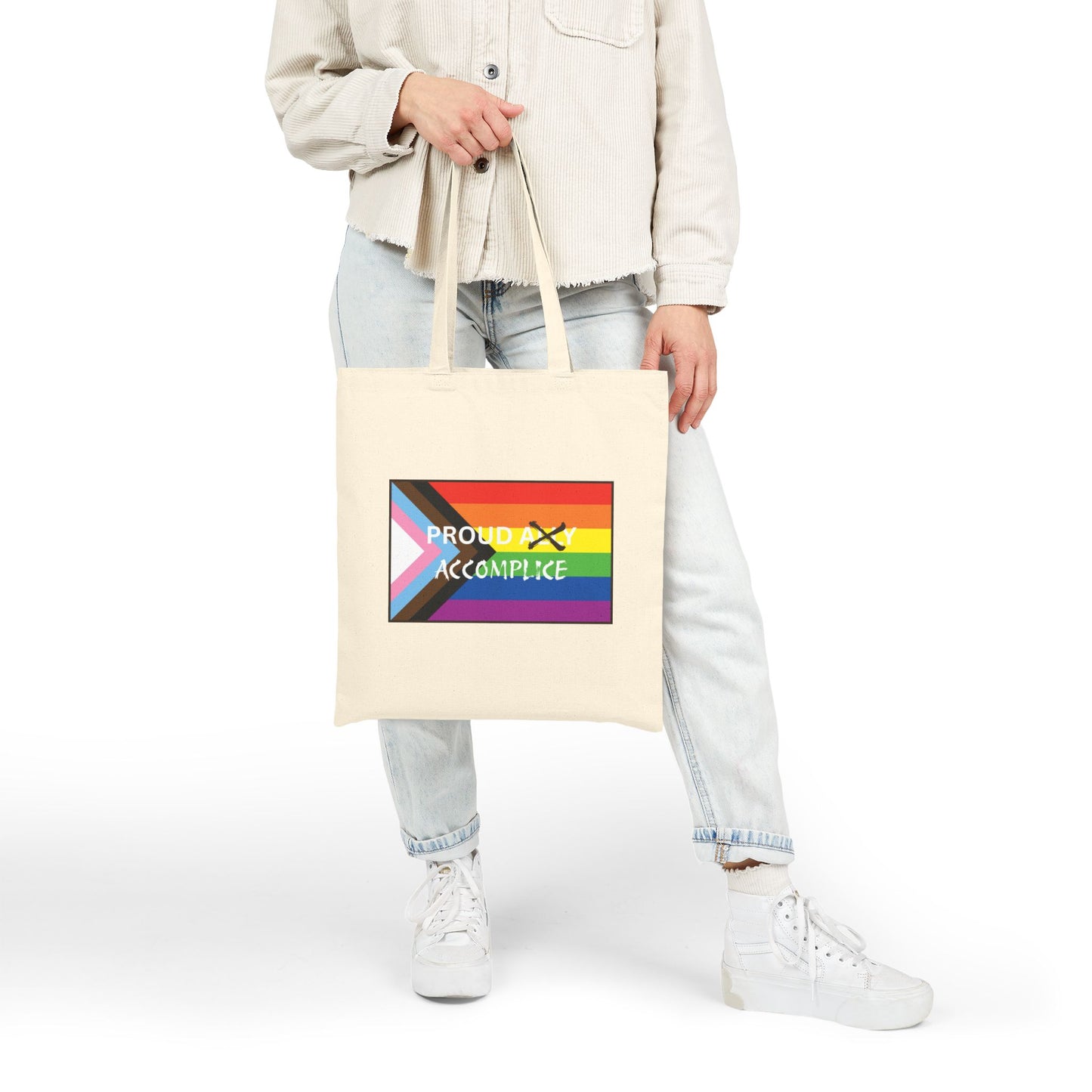 LGBTQ Pride - Proud Accomplice Cotton Canvas Tote Bag | Eco-Friendly Pride Accessory