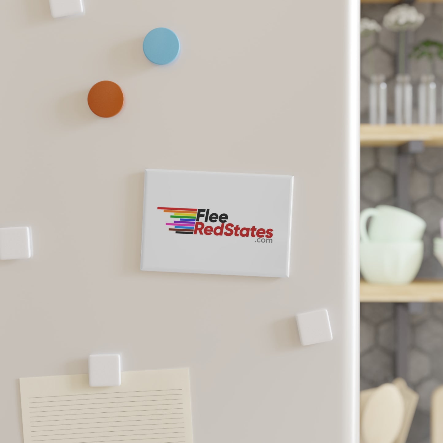 Flee Red States - Proud Magnet - LGBTQ+ Support